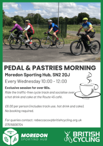 Image of a flyer advertising the Pedal and Pastries sessions